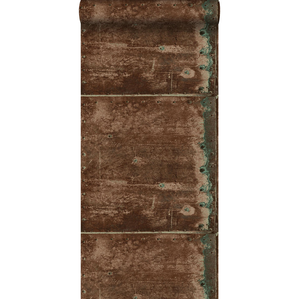 ESTAhome behang - metalen platen - roest bruin - 53 cm x 10,05 m product