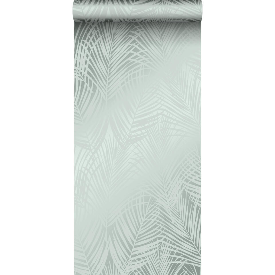 Koppeling Verbeelding vrije tijd Origin behang - palmbladeren - celadon groen - 0.53 x 10.05 m | Leen Bakker
