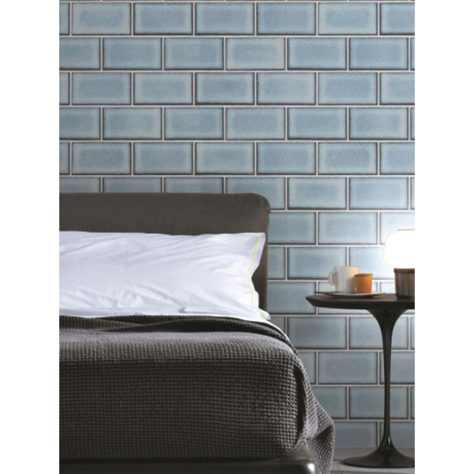 Dutch Wallcoverings - Beaux arts 2 brick tile light blue - 0,53x10,05m