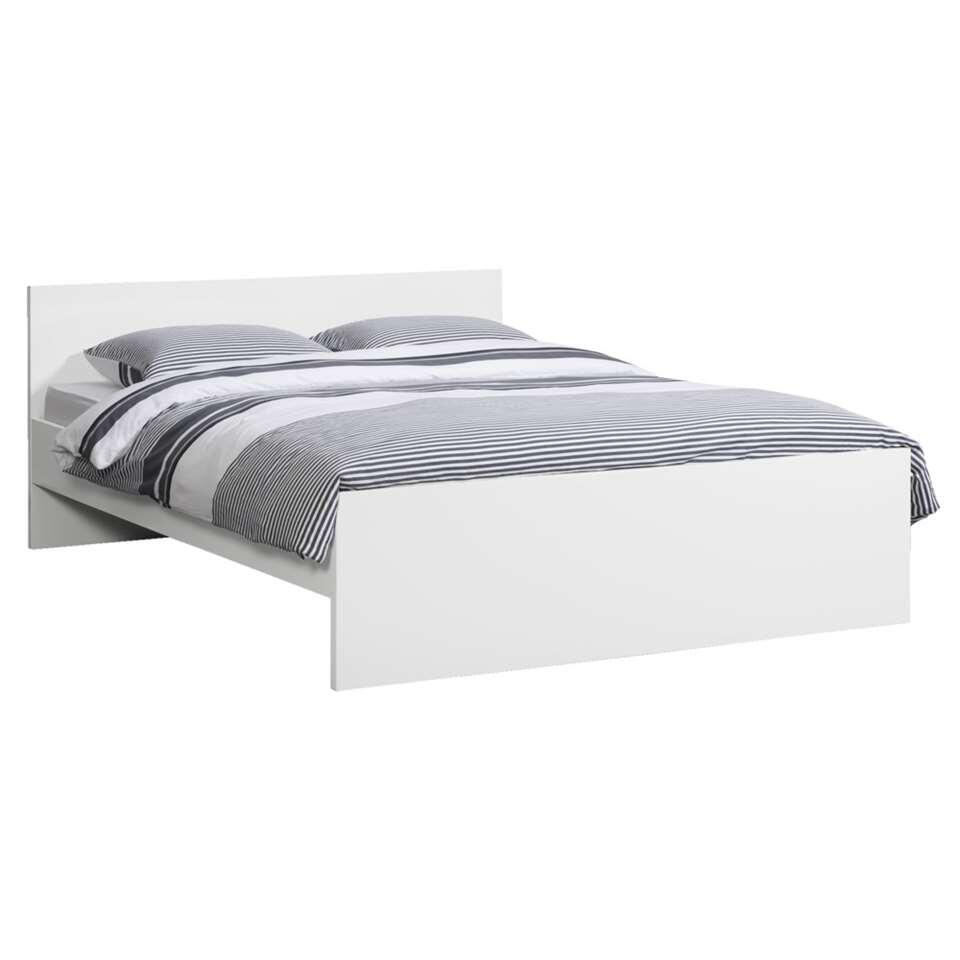 Bed Naia - hoogglans wit - 140x200 cm