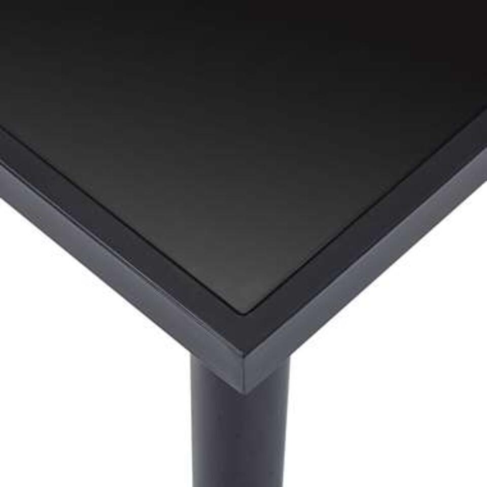 VIDAXL Eettafel in gehard glas (zwart) - 140x70x75 cm
