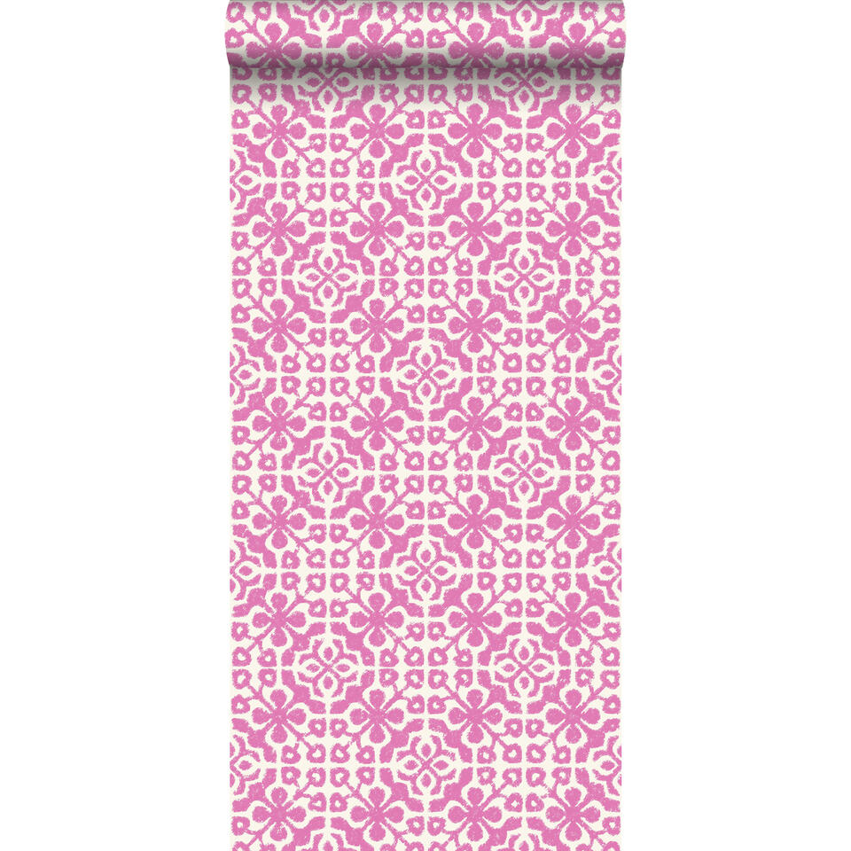 ESTAhome behang - verweerde tegels - roze - 53 cm x 10,05 m product