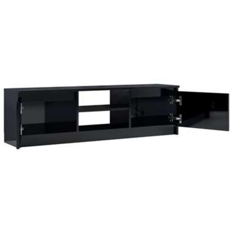 VIDAXL Tv-meubel 120x30x35,5 cm spaanplaat hoogglans zwart