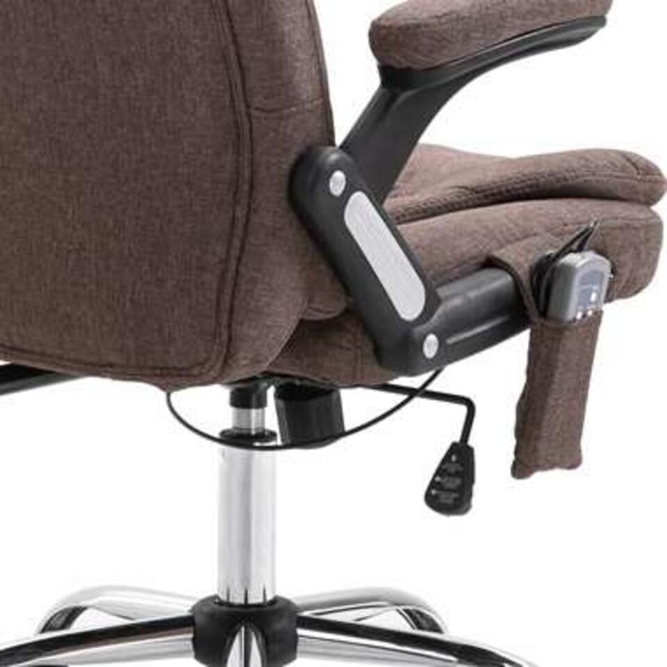 VIDAXL Massage - kantoorstoel - polyester - bruin