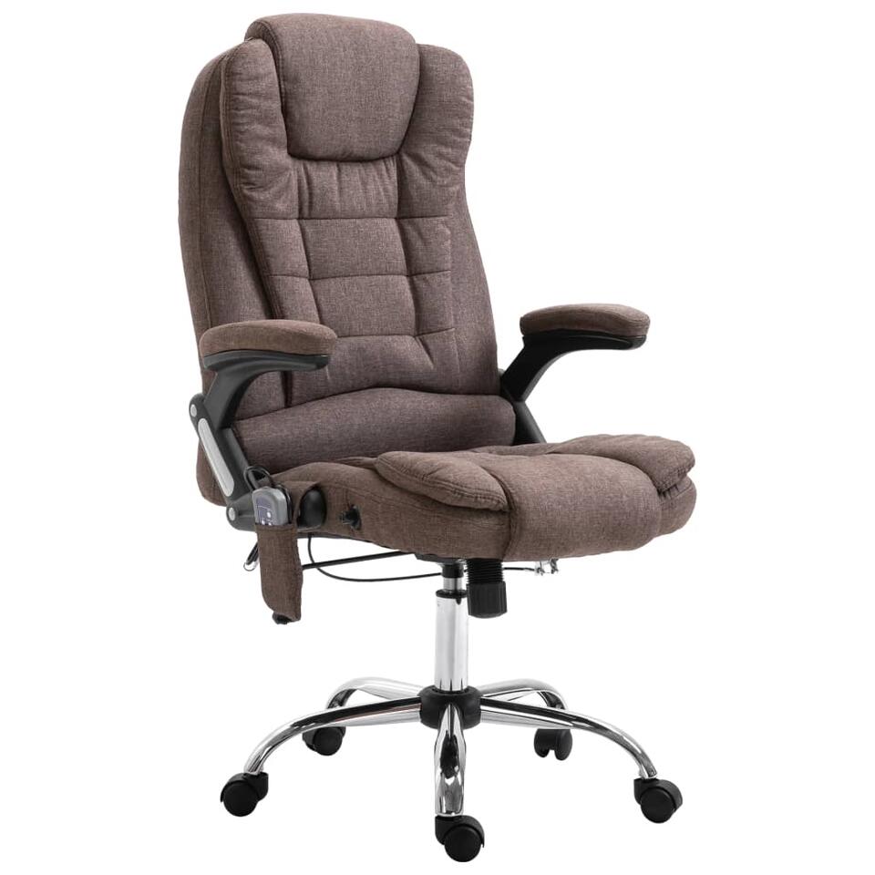 VIDAXL Massage - kantoorstoel - polyester - bruin