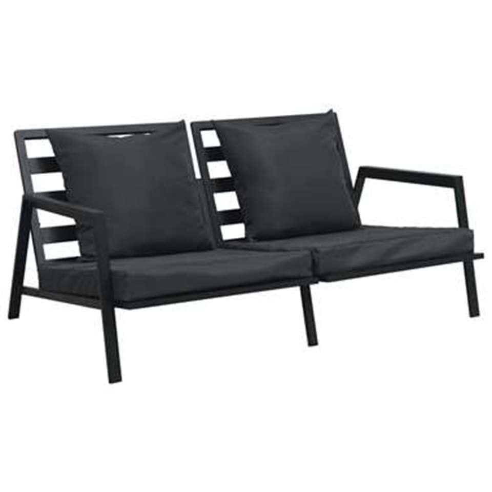VIDAXL 5-delige loungeset met kussens - donkergrijs aluminium