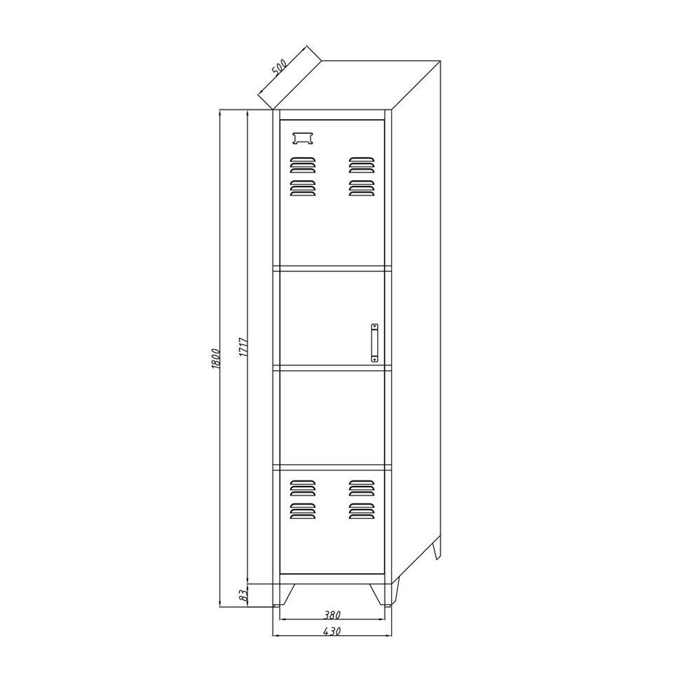 Kledingkast Mick 1-deurs - antraciet - 180x43x50 cm