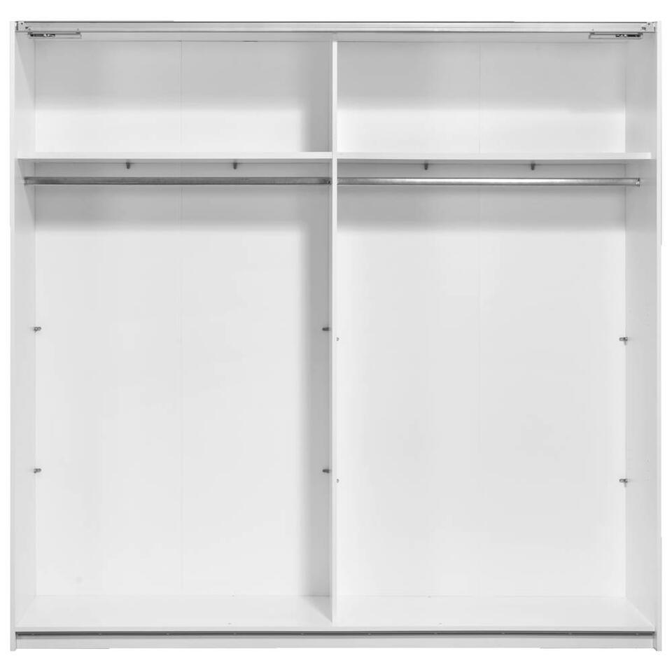 Schuifdeurkast Napoli wit/grijs softclose - 210x215x60 cm