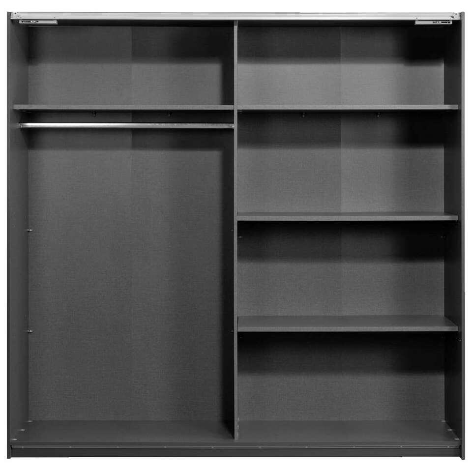Schuifdeurkast Napoli antraciet/zwart softclose - 210x215x60 cm