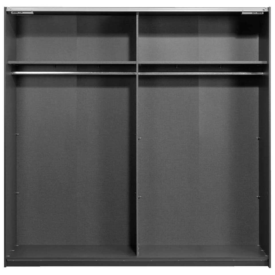 Schuifdeurkast Napoli antraciet/zwart softclose - 210x215x60 cm