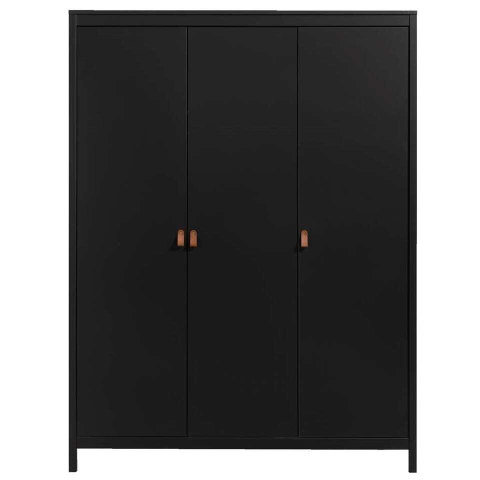 Kledingkast Madeira 3-deurs - zwart - 199x150x58 cm
