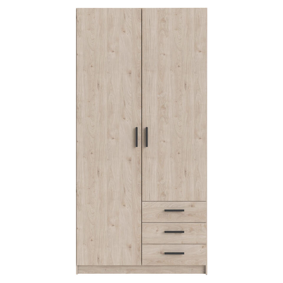 Kledingkast Sprint 2-deurs - eikenkleur - 200x98,5x50 cm