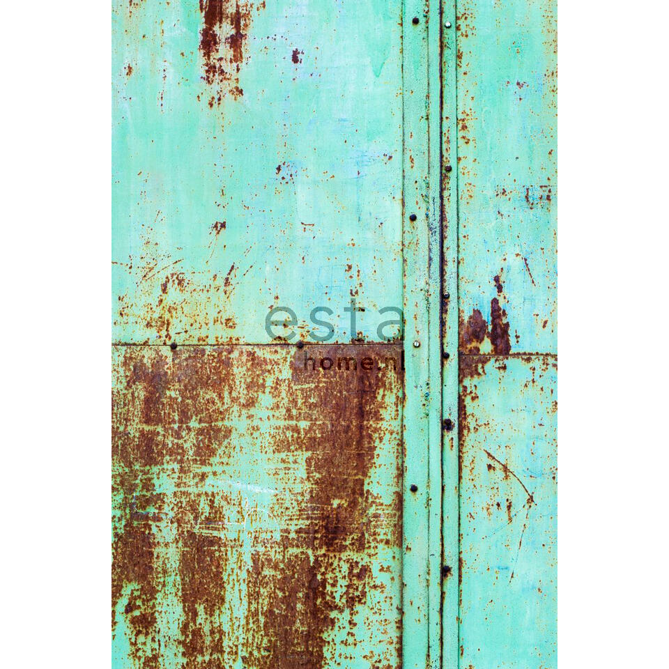 ESTAhome fotobehang - metaal-look - turquoise, bruin - 186 cm x 2,79 m product
