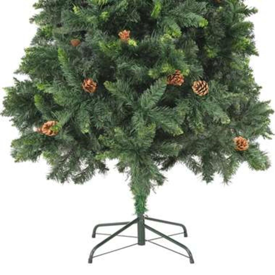 vidaXL Kunstkerstboom met dennenappels - 210 cm - groen