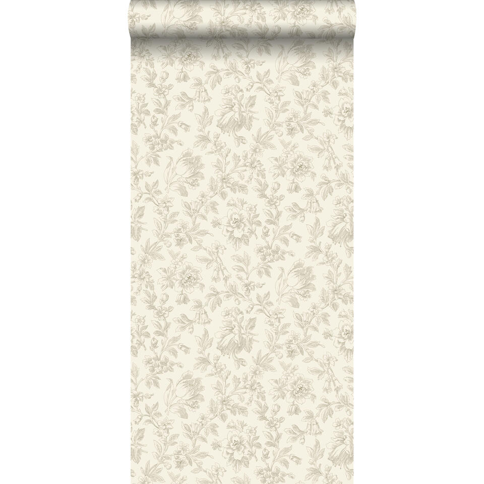 ESTAhome behang - elegante bloemen - bruin - 53 cm x 10,05 m product