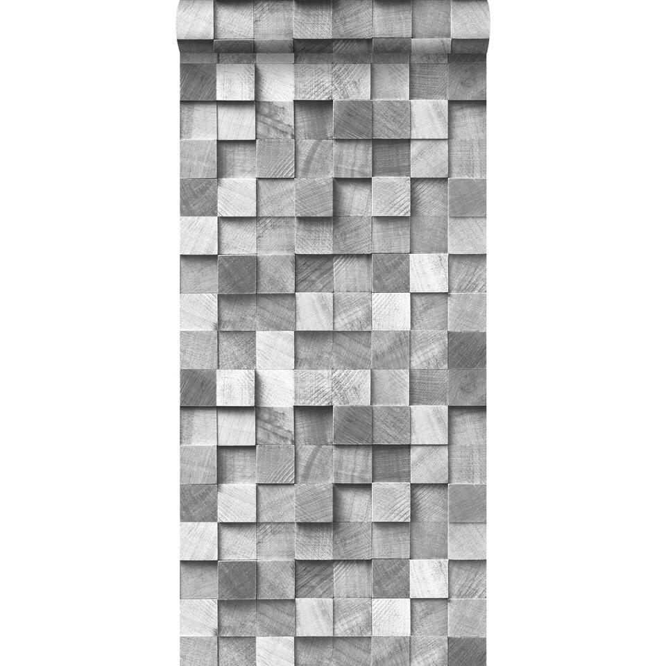ESTAhome behang - stukjes hout - grijs - 53 cm x 10,05 m product