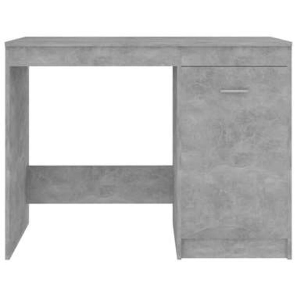 VIDAXL Bureau - spaanplaat betongrijs - 100x50x76 cm