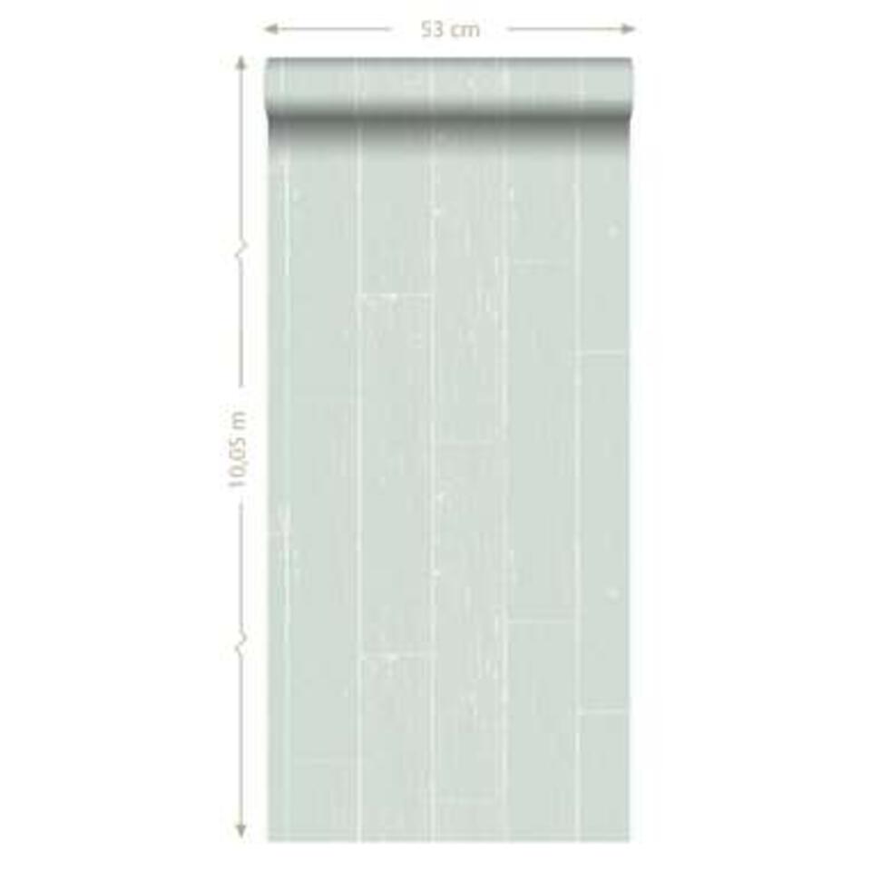 Origin behang - verweerde houten planken - mintgroen - 53 cm x 10.05 m