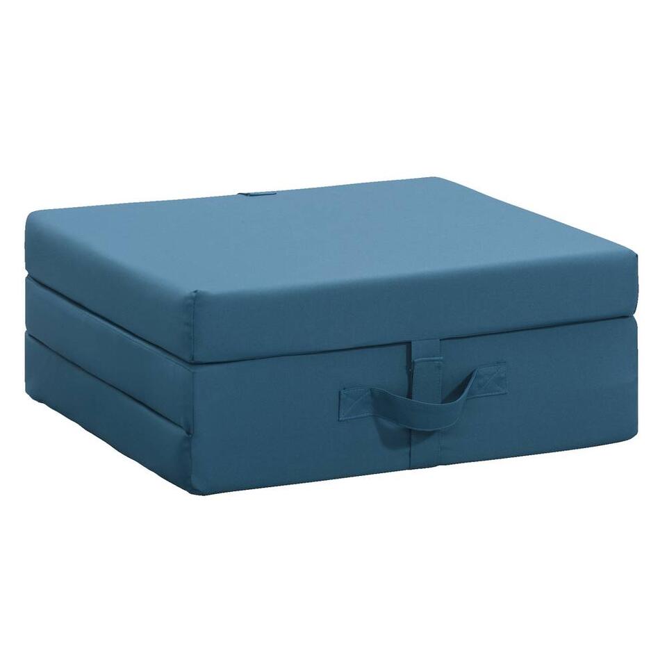 Opvouwbaar matras Rumba - blauw - 70x190x9 cm | Leen
