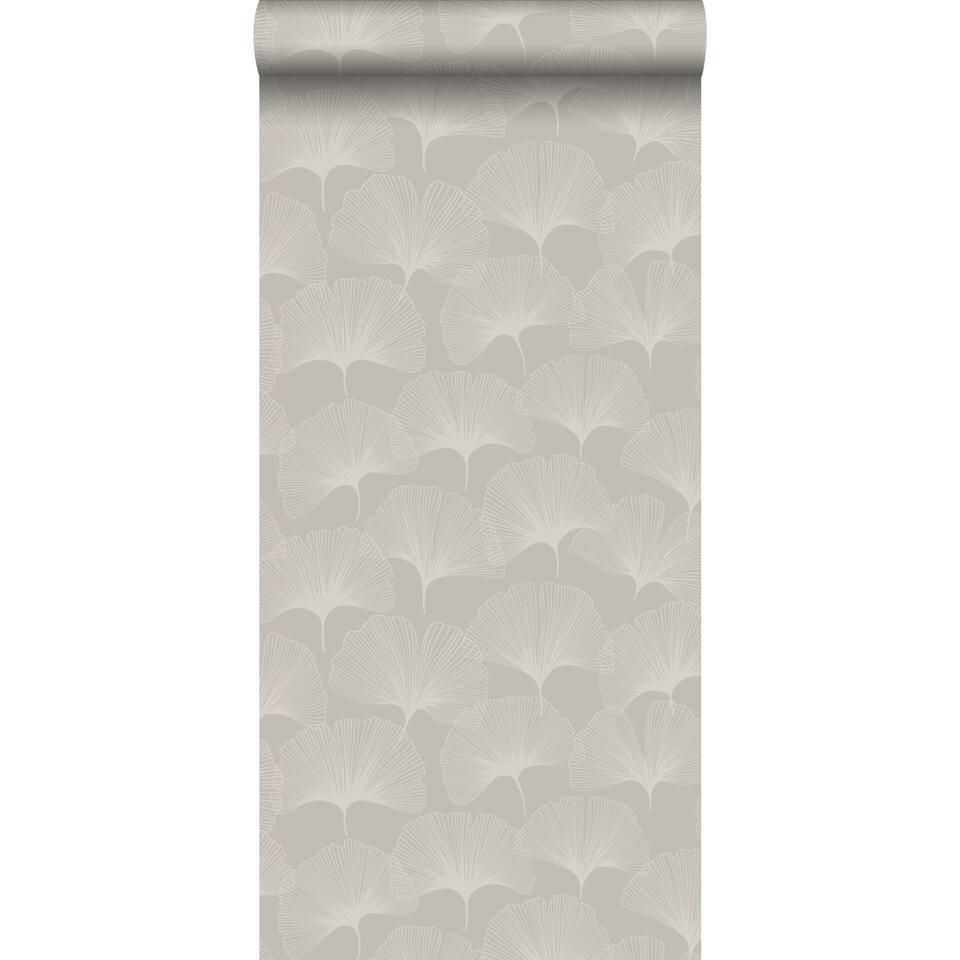 Origin behang - ginkgo bladeren - glanzend grijs - 0.53 x 10.05 m product