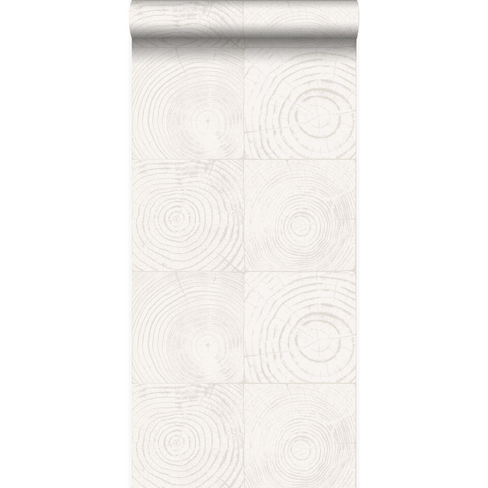 Origin behang - dwarsdoorsnede boomstam - ivoor wit - 53 cm x 10.05 m product