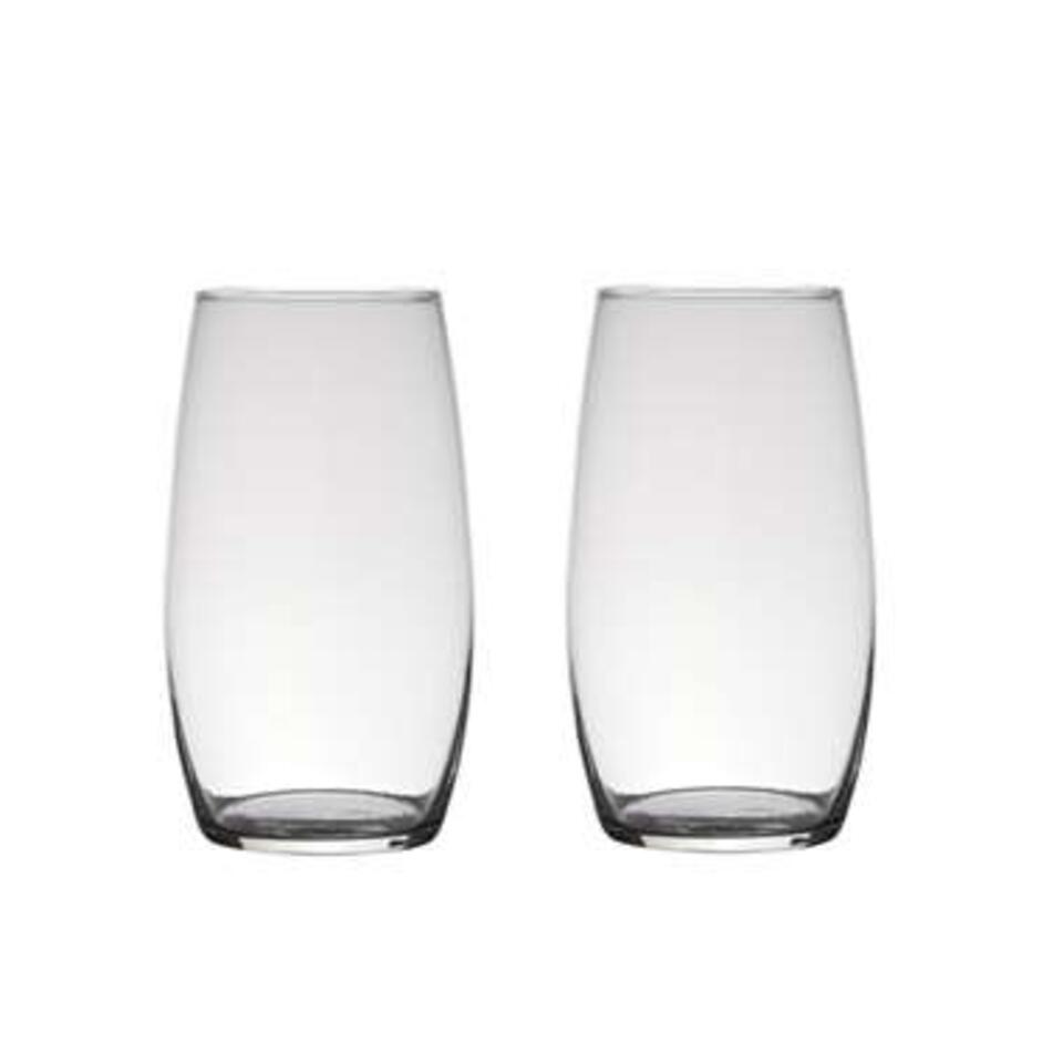 Bellatio Design Vaas - transparant - glas - 14 x 25 cm