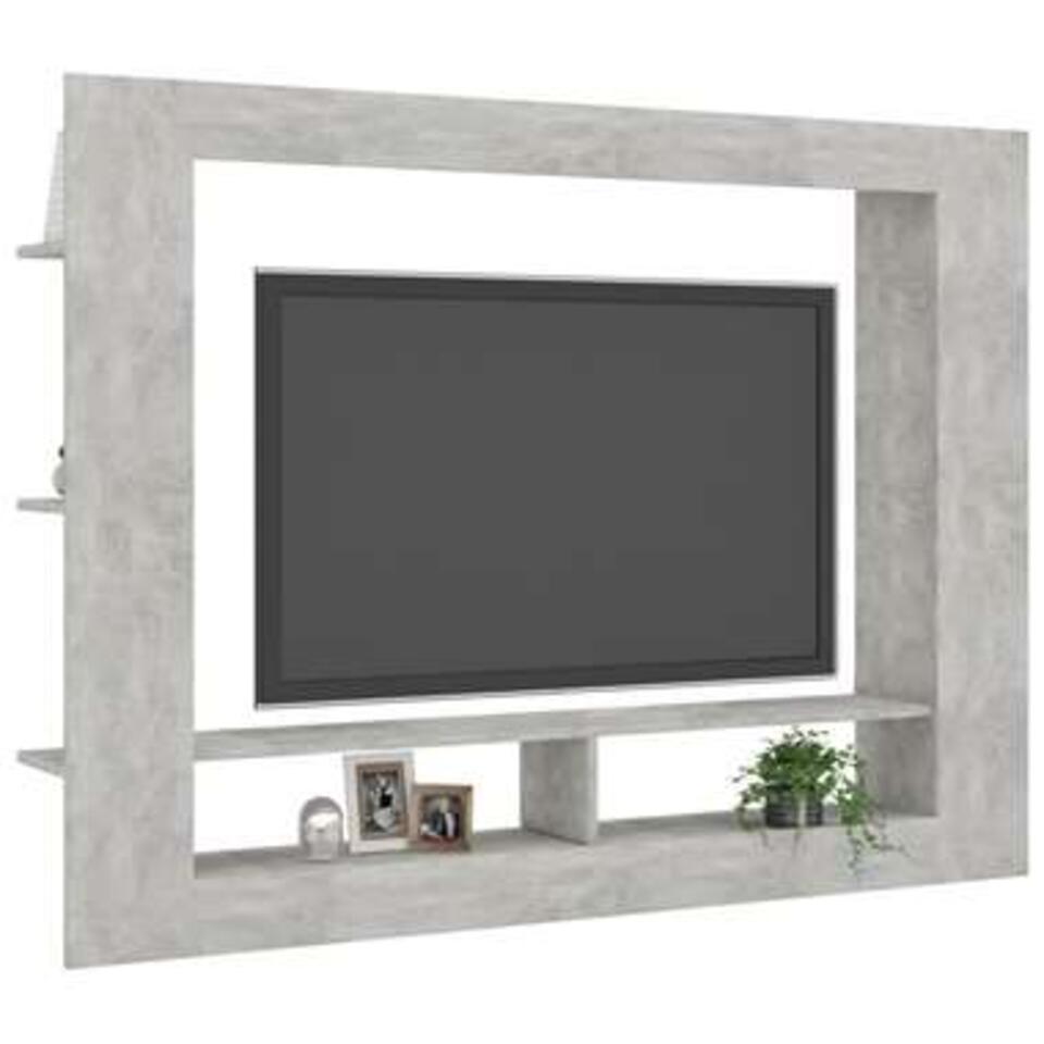 VIDAXL Tv-meubel 152x22x113 cm spaanplaat betongrijs