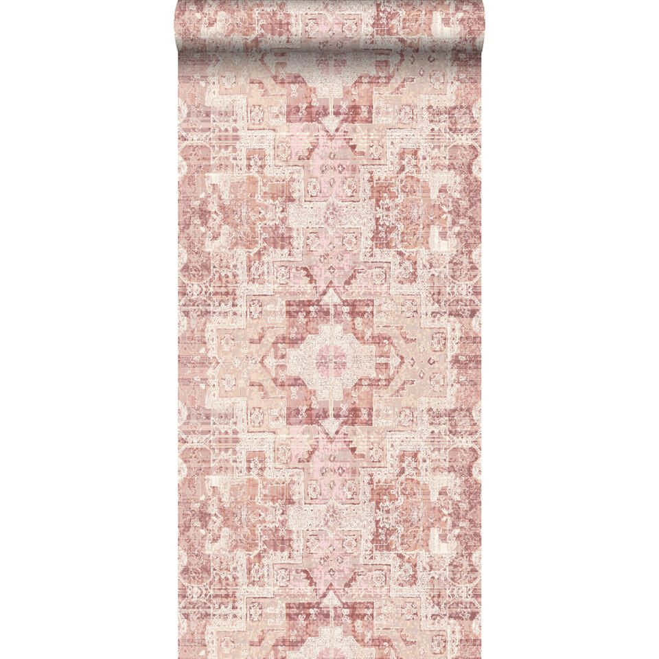 ESTAhome behang - oosters tapijt - perzik oranje - 53 cm x 10,05 m product
