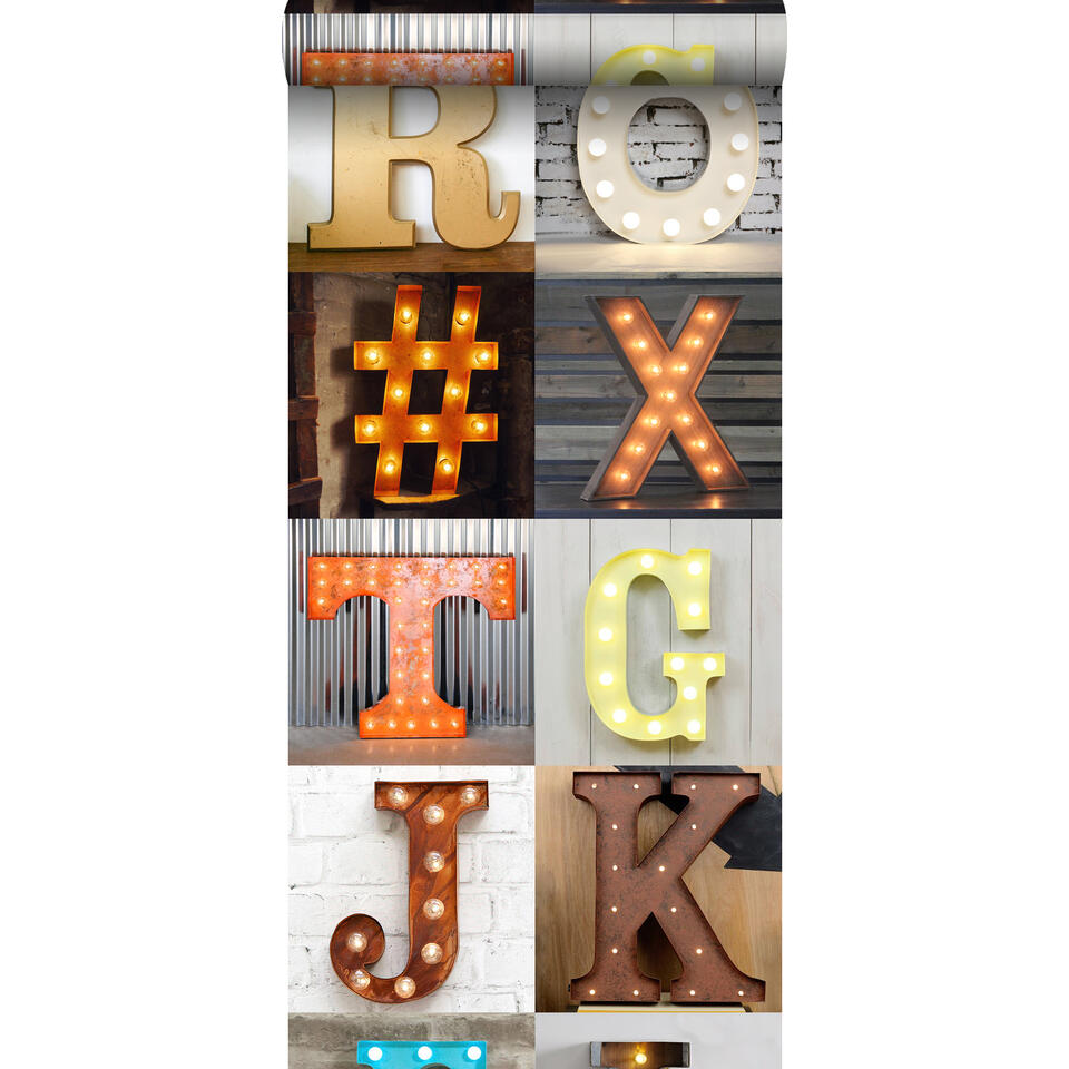 ESTAhome behang XXL - marquee letters - kleurrijk - 0.465 x 8.37 m product