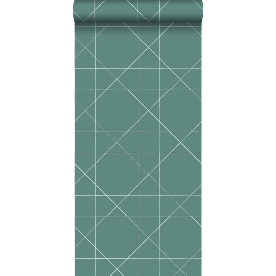 ESTAhome behang - grafische lijnen - zeegroen - 0.53 x 10.05 m product