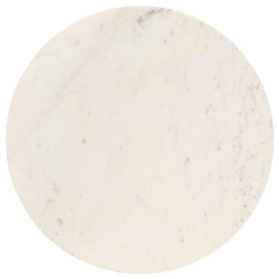 VIDAXL Salontafel 60x60x35 cm echt steen met marmeren textuur wit
