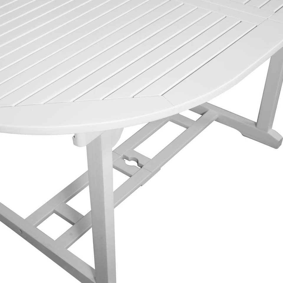 VIDAXL 7-delige Tuinset met verlengbare tafel hout wit