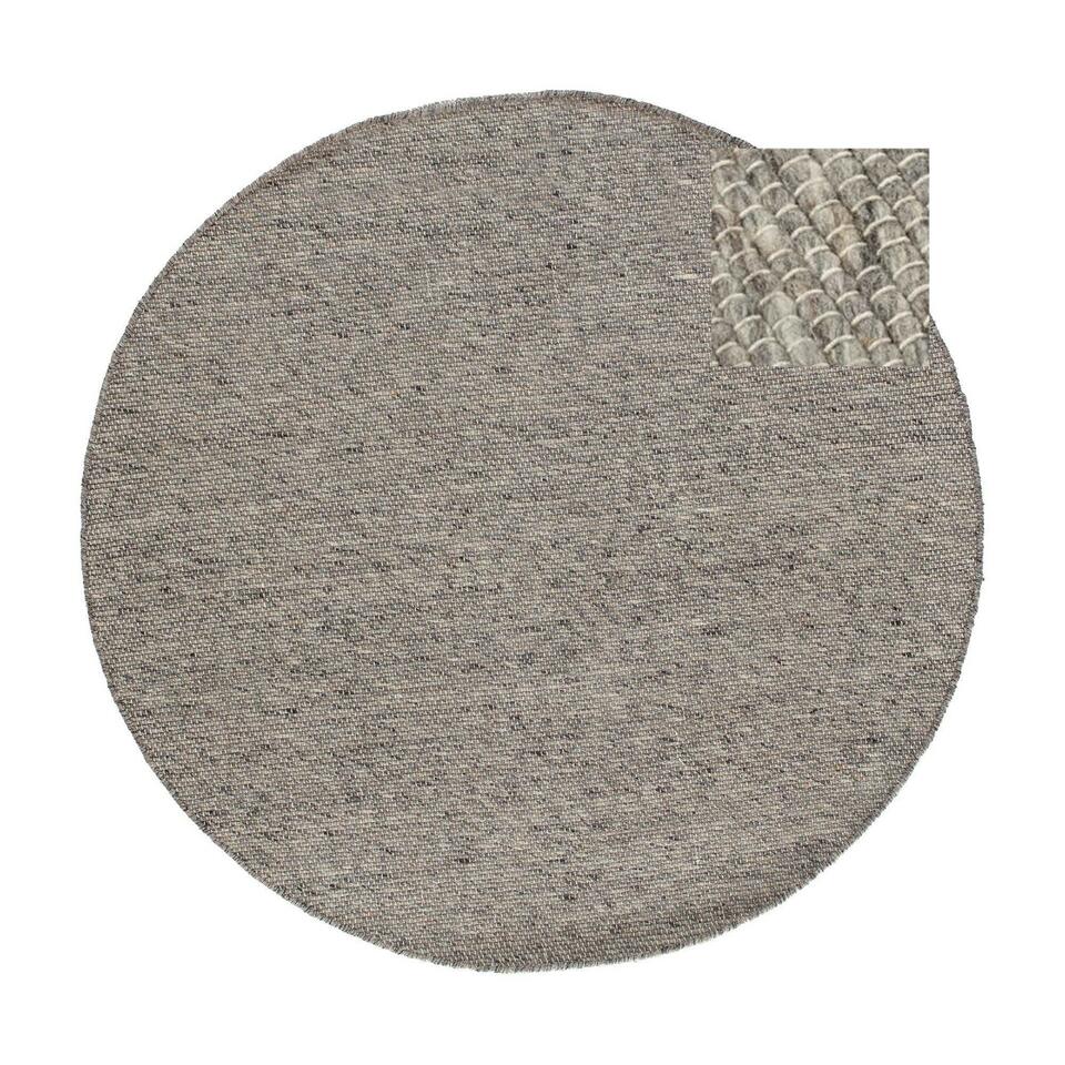 Eva interior Rond vloerkleed wol Antraciet - Cobble Stone - 200cm