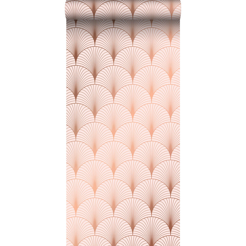 ESTAhome behang - art deco motief - roze en roségoud - 0.53 x 10,05 m product