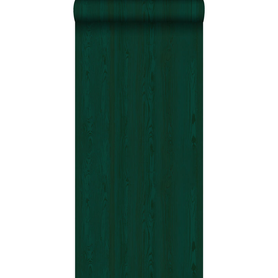 Origin behang - houten planken - smaragd groen - 53 cm x 10.05 m