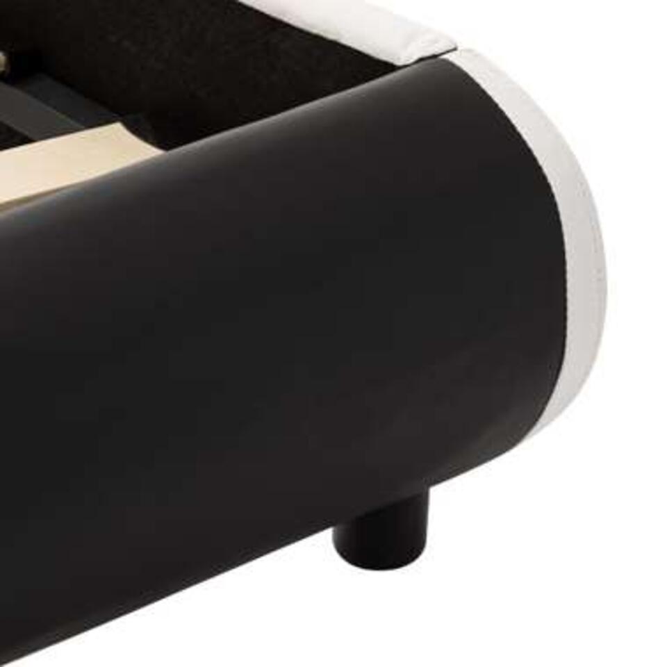 VIDAXL Bedframe met LED kunstleer zwart 120x200 cm