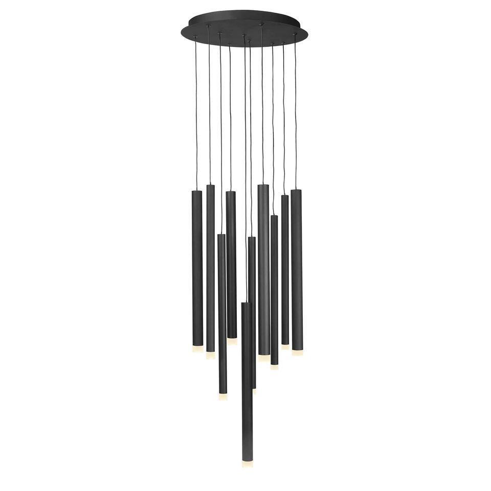 Highlight Hanglamp Tubes - 10 lichts - Ø 40 cm - zwart