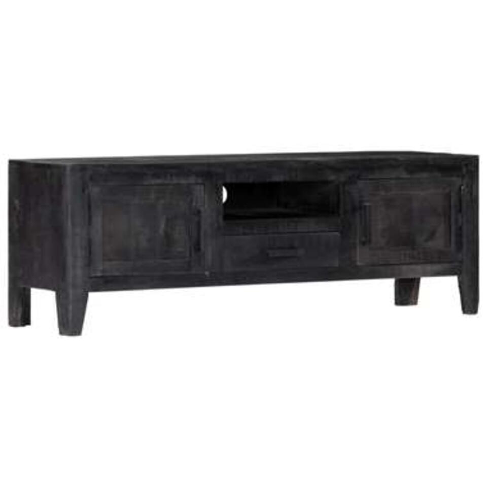 VIDAXL Tv-meubel 118x30x40 cm massief mangohout zwart