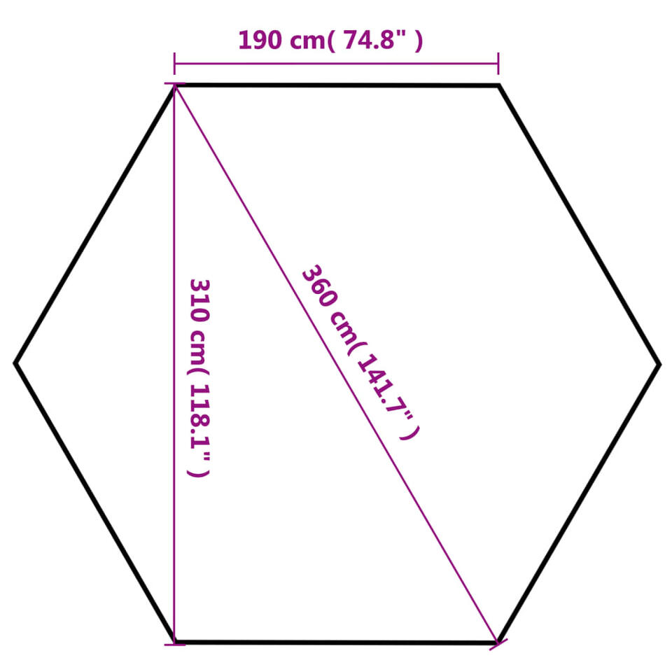 VIDAXL Partytent pop-up zeshoekig met 6 zijwanden 3,6x3,1 m grijs