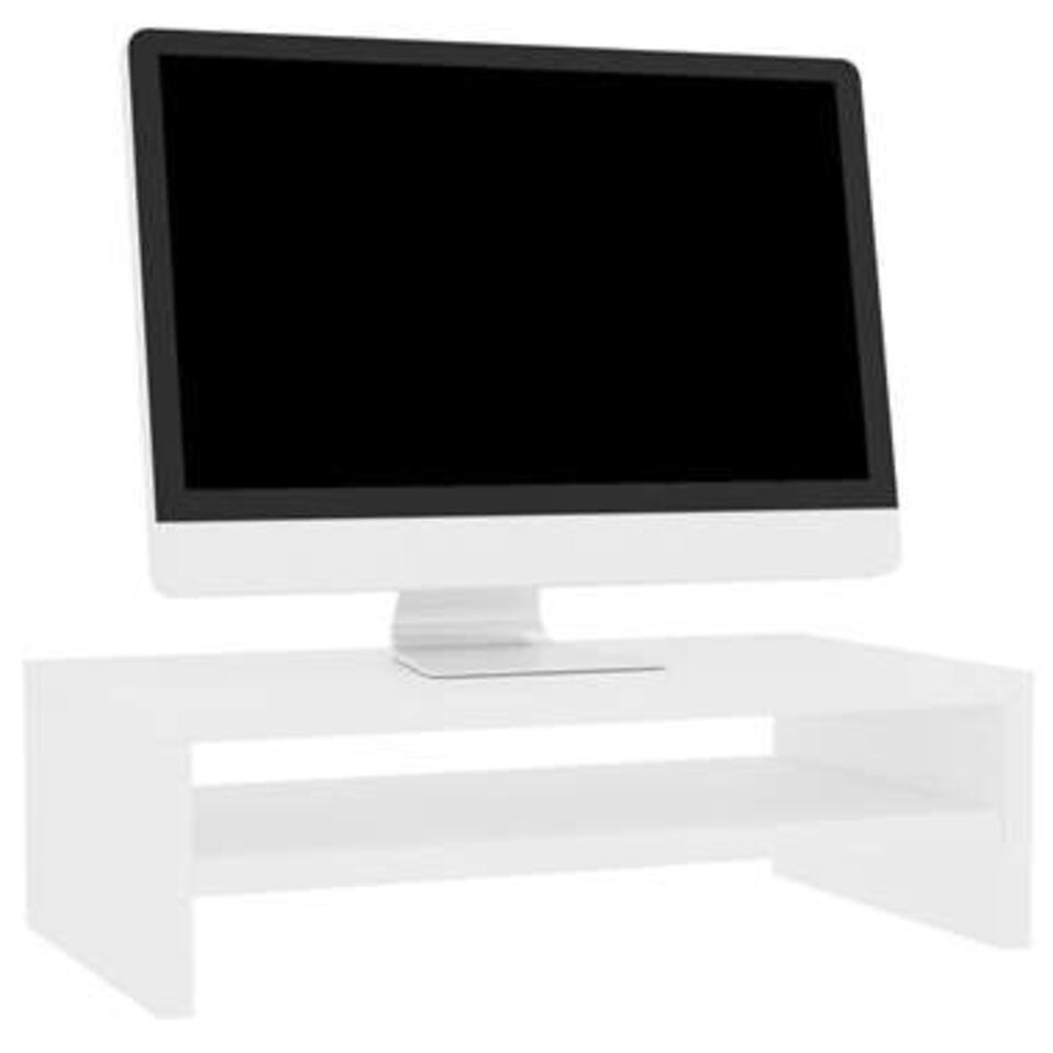 VIDAXL Monitorstandaard 42x24x13 cm spaanplaat wit