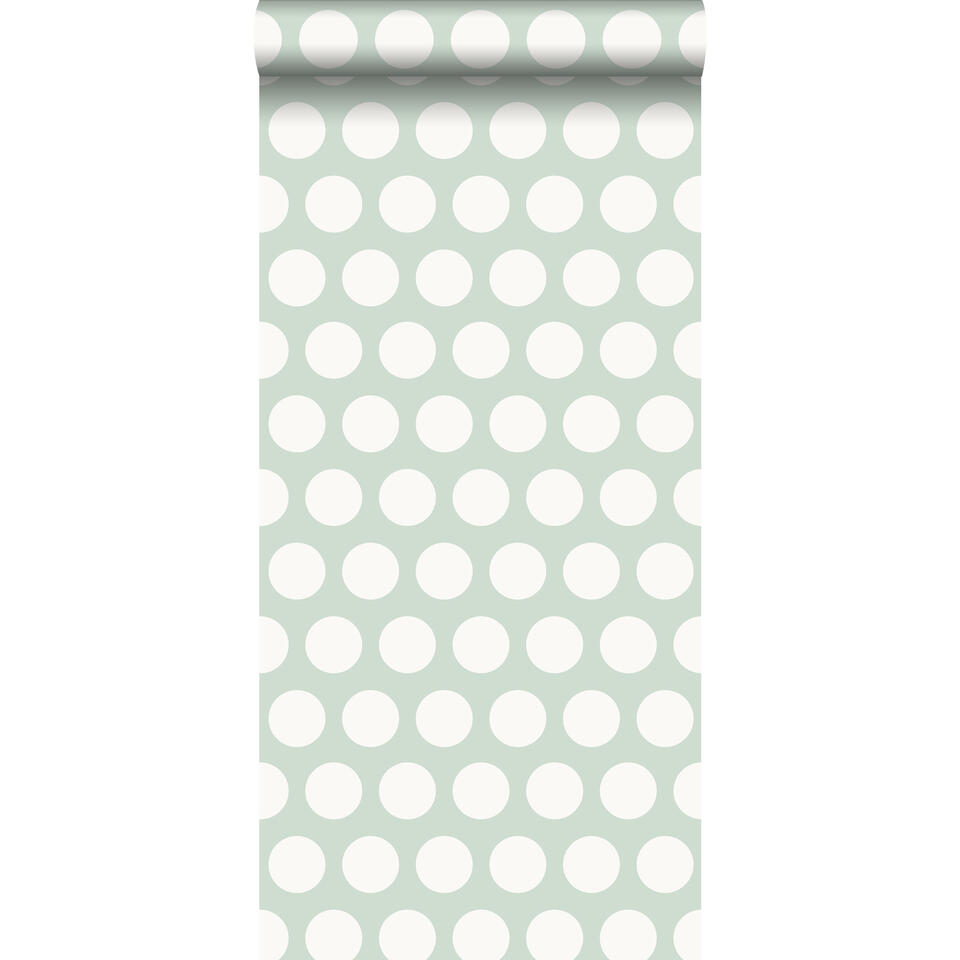 ESTAhome behang - kleine stippen - mintgroen en wit - 53 cm x 10,05 m product
