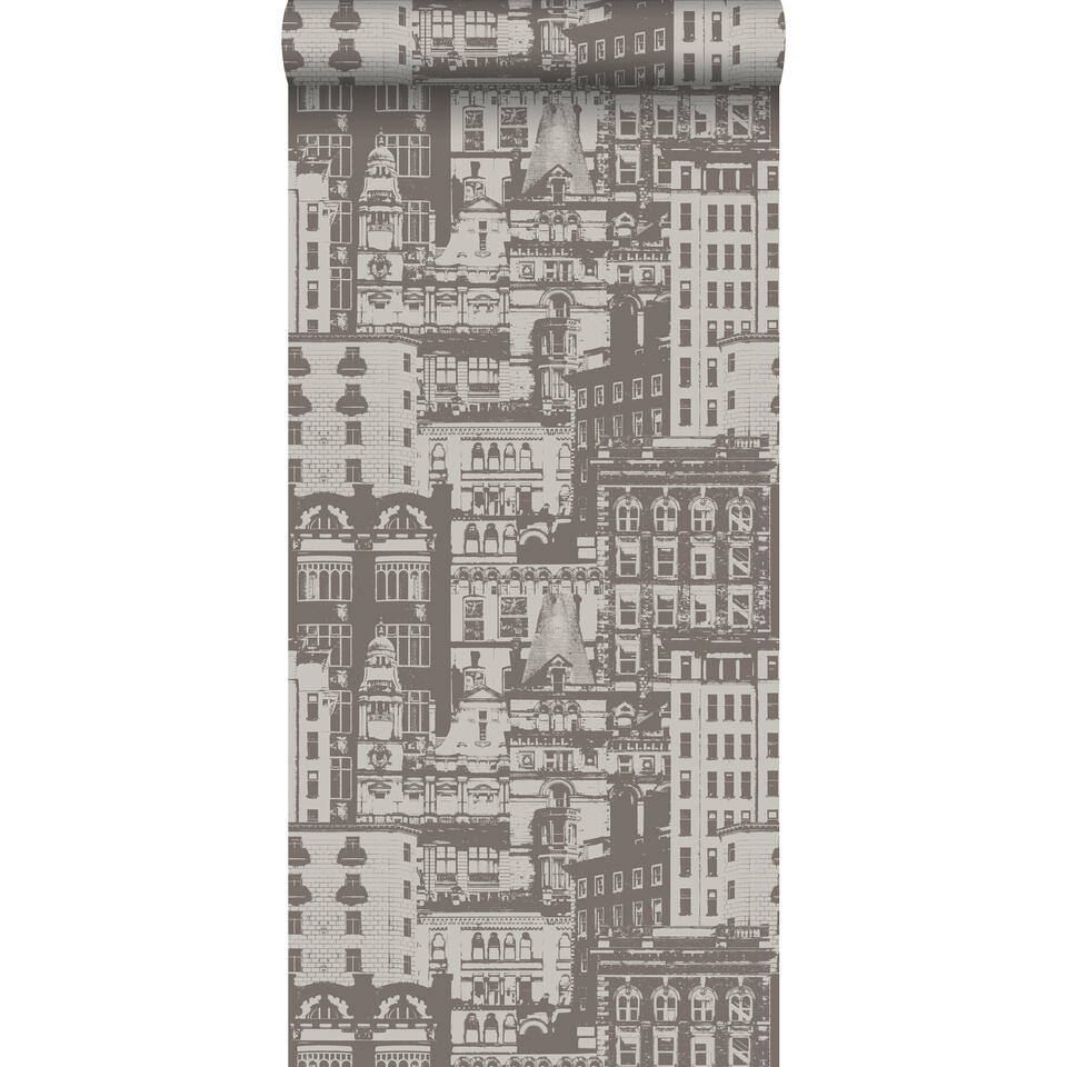 ESTAhome behang - gebouwen - bruin - 53 cm x 10,05 m product