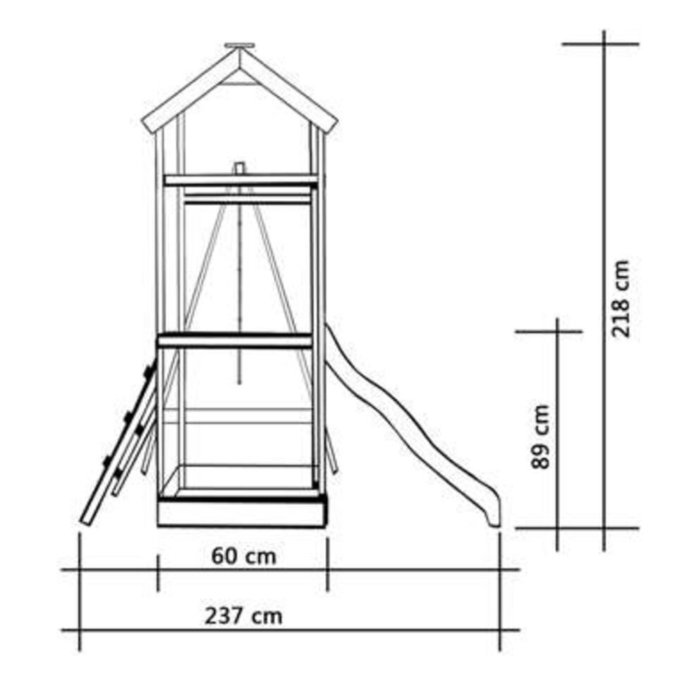 VIDAXL Speelhuis met glijbaan en ladders 237x168x218 cm hout