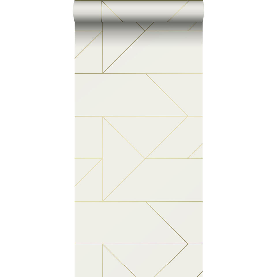 Origin behang - grafische lijnen - beige en goud - 0.53 x 10.05 m product