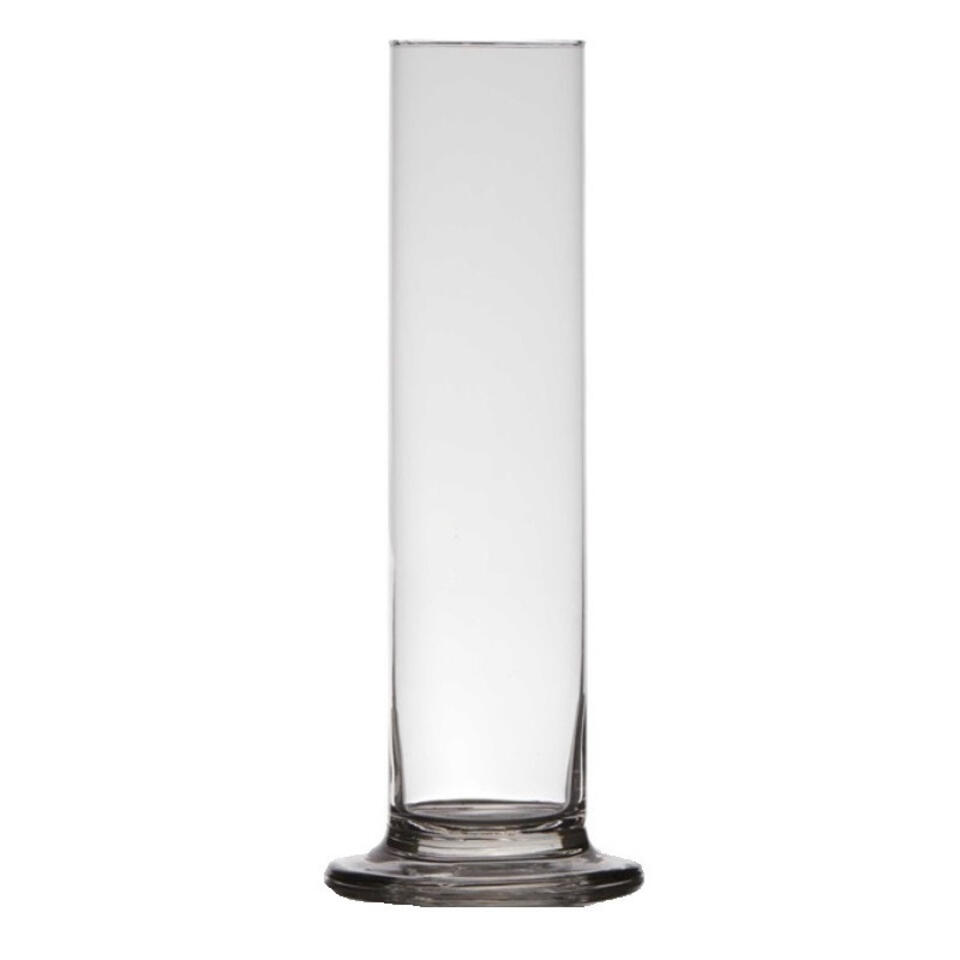 Bellatio Design Vaas op voet - smal transparant glas - x 30 cm | Leen Bakker