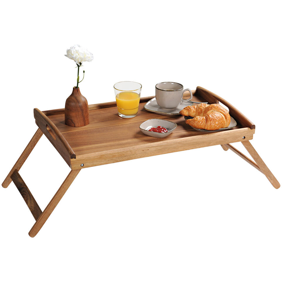 Kesper Dienblad - ontbijt op bed - inklapbaar - hout - 55 x 35 cm