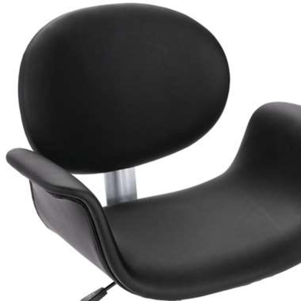 VIDAXL Kantoorstoel - draaibaar - kunstleer - zwart