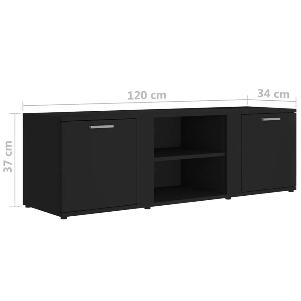 VIDAXL Tv-meubel 120x34x37 cm spaanplaat zwart