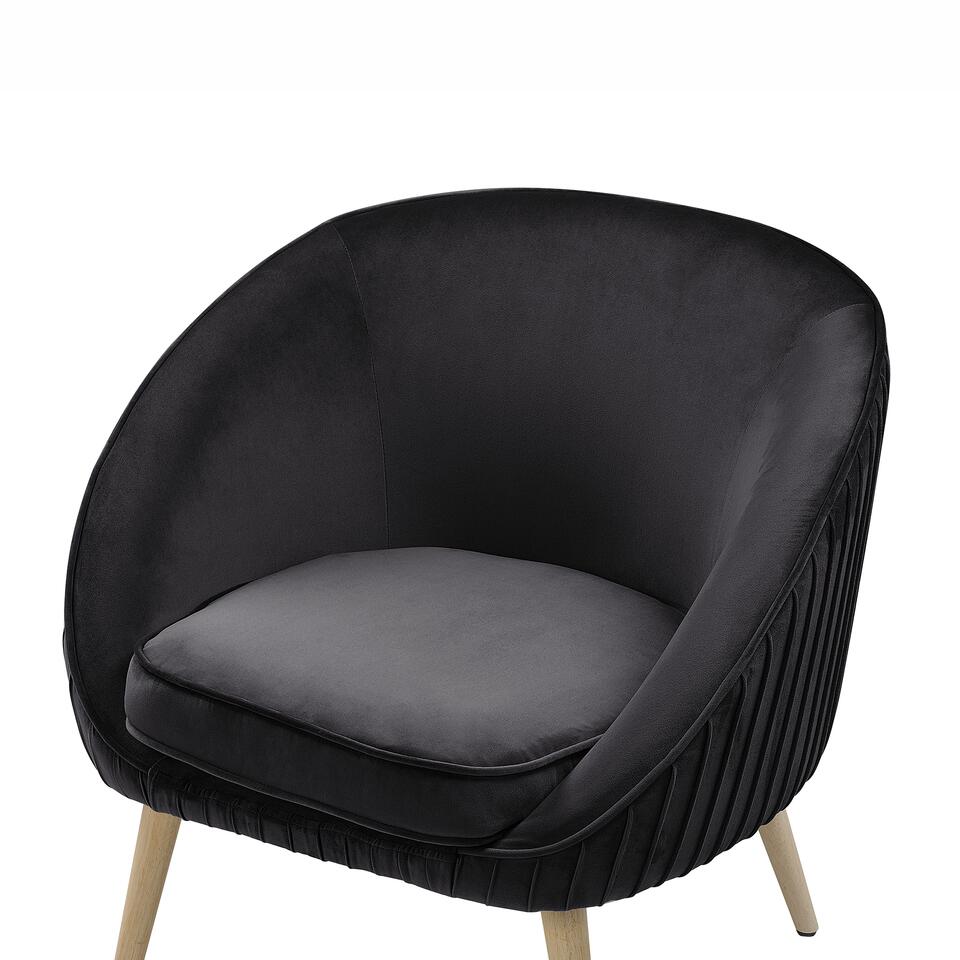 Beliani Cocktailstoel TROMSO - zwart fluweel