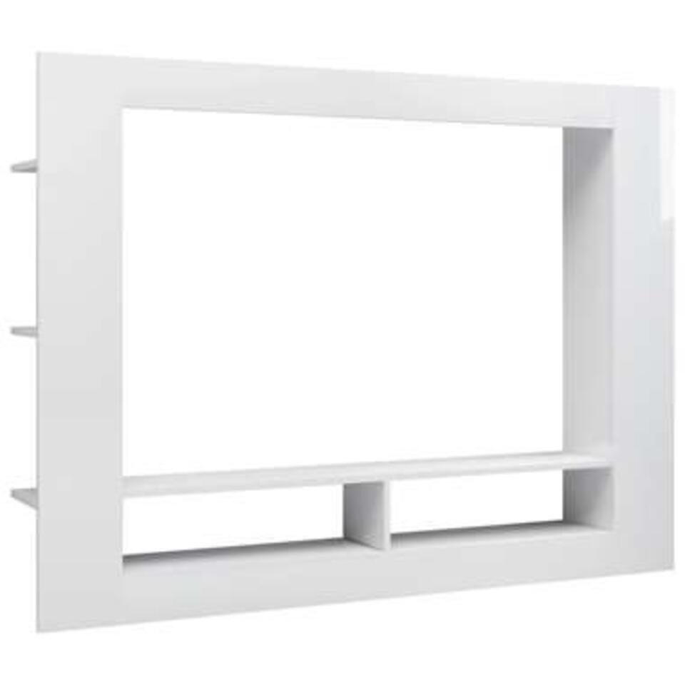 VIDAXL Tv-meubel 152x22x113 cm spaanplaat hoogglans wit